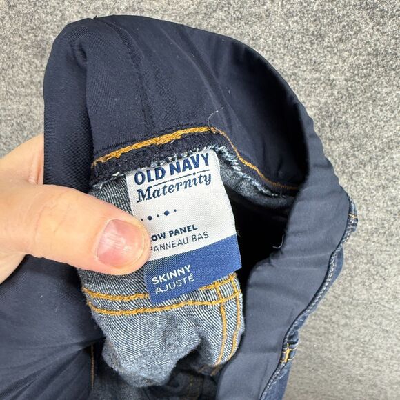 Old Navy Jeans Women 6 Maternity Blue Denim Dark Wash Low Rise Skinny Pull On - Picture 6 of 8